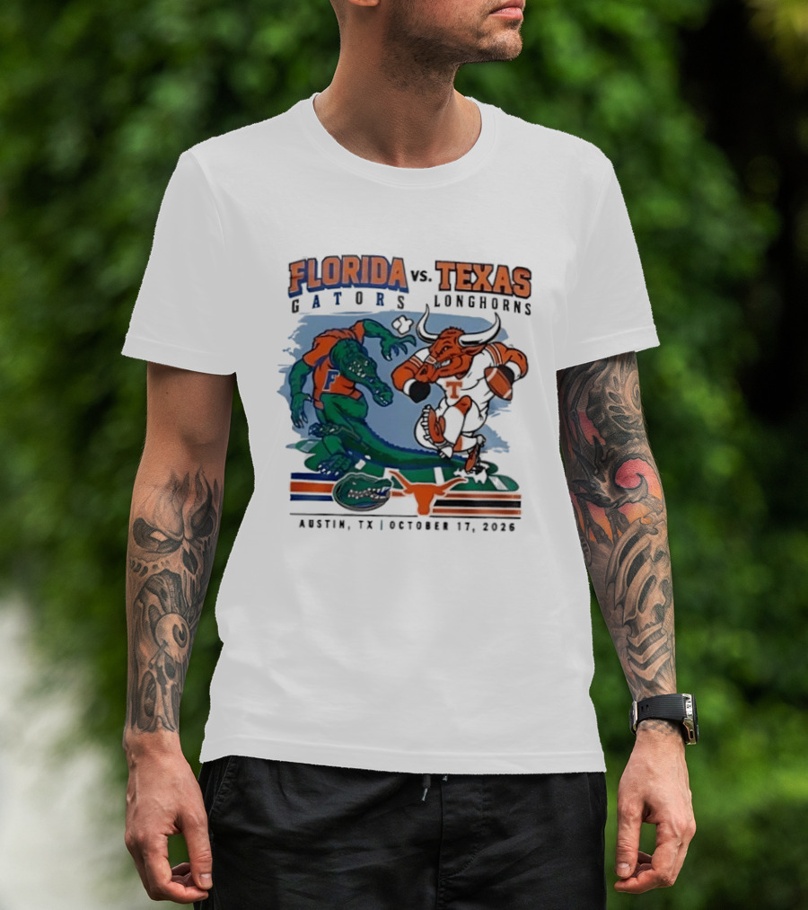 Florida Gators Vs Texas Longhorns Austin October 17 2026 T-Shirt