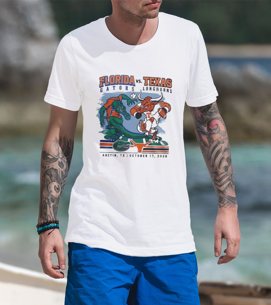 Florida Gators Vs Texas Longhorns Austin October 17 2026 T-Shirt