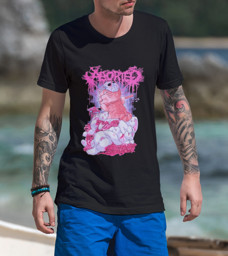Aborted Murder Kitty Masked Plush With Axe Bunny Pile T-Shirt