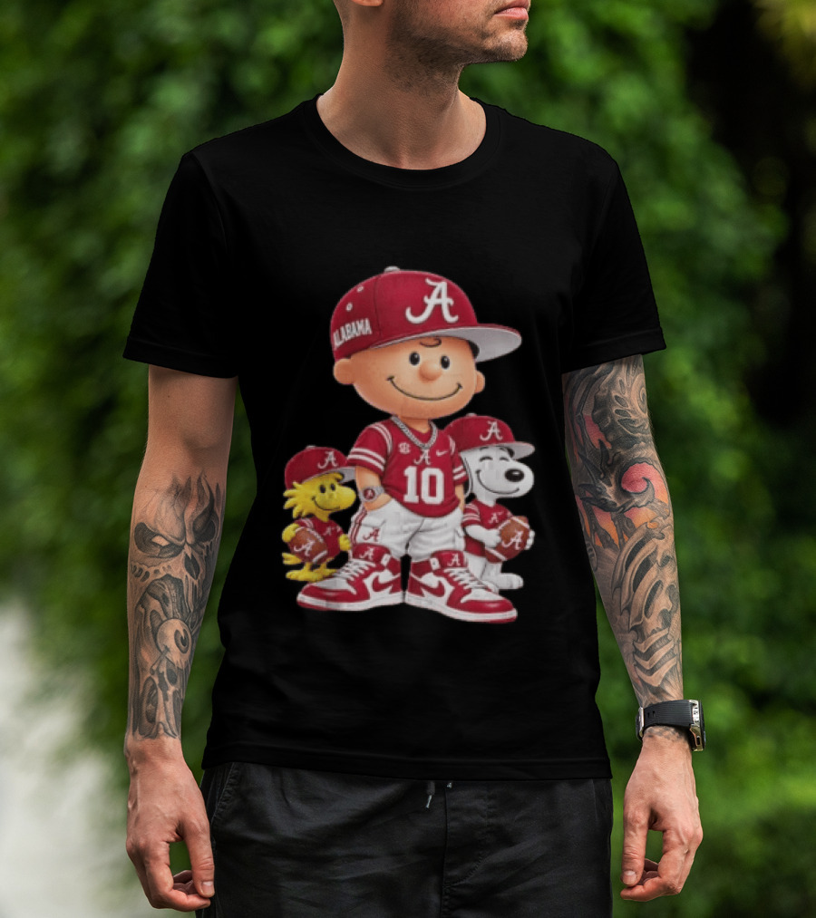 Alabama Crimson Tide Charlie Brown Snoopy Woodstock Football NCAA T-Shirt