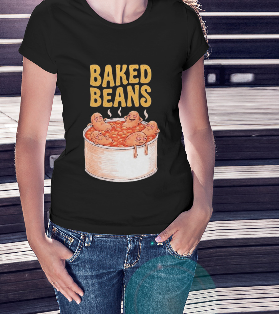 Baked Beans Funny Relaxing Cartoon Beans In Tin T-Shirt