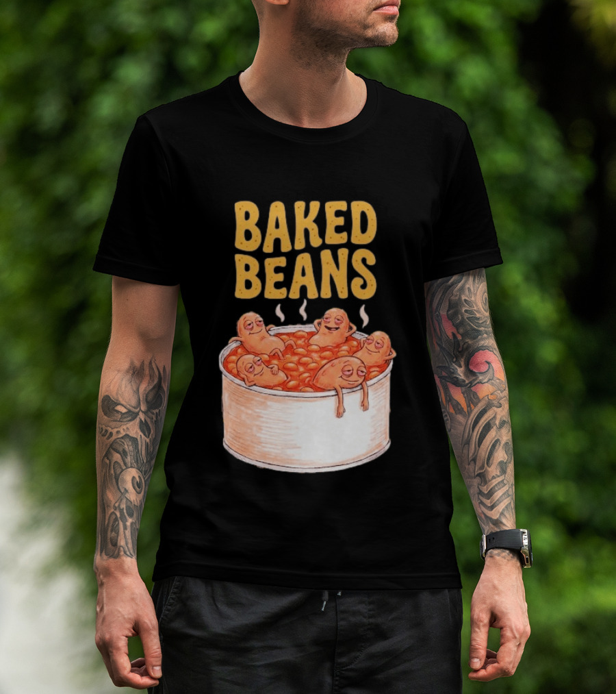 Baked Beans Funny Relaxing Cartoon Beans In Tin T-Shirt