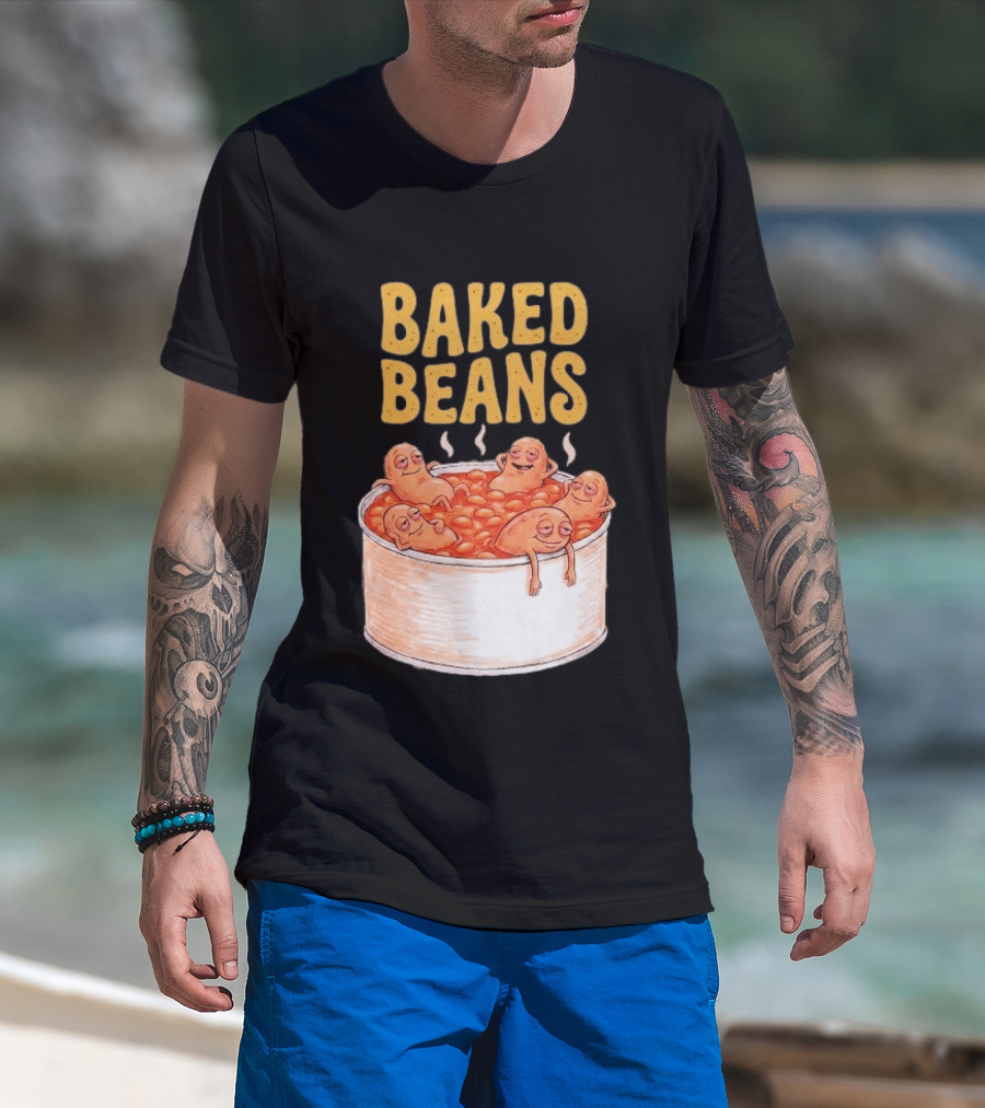 Baked Beans Funny Relaxing Cartoon Beans In Tin T-Shirt