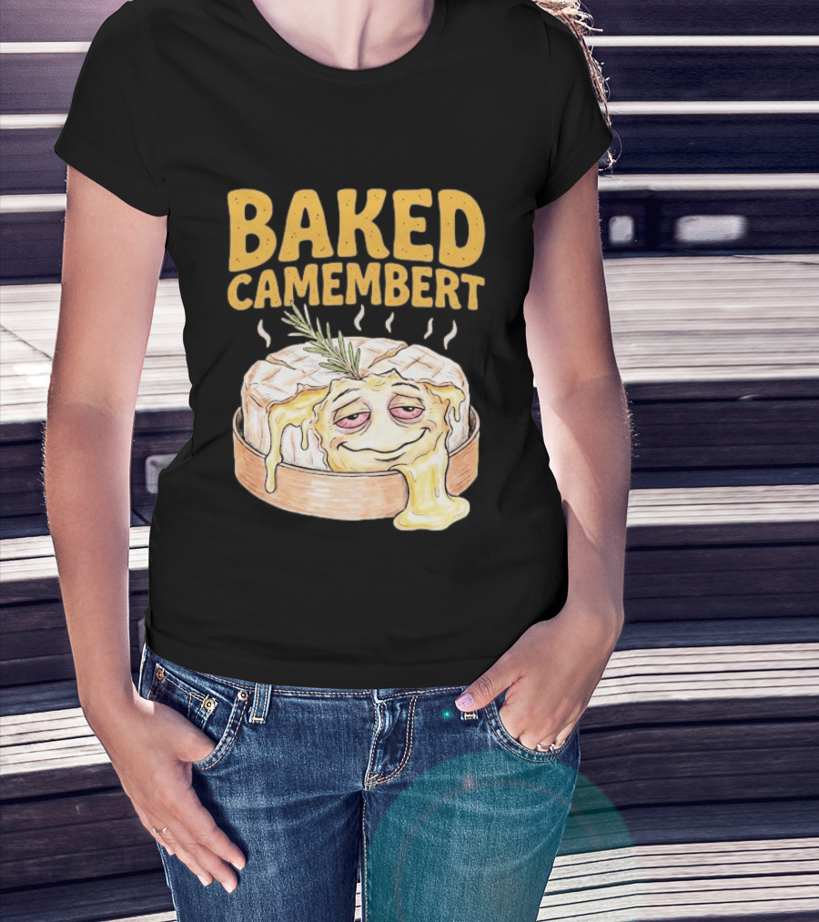 Baked Camembert Melting Cheese Cartoon With Rosemary T-Shirt