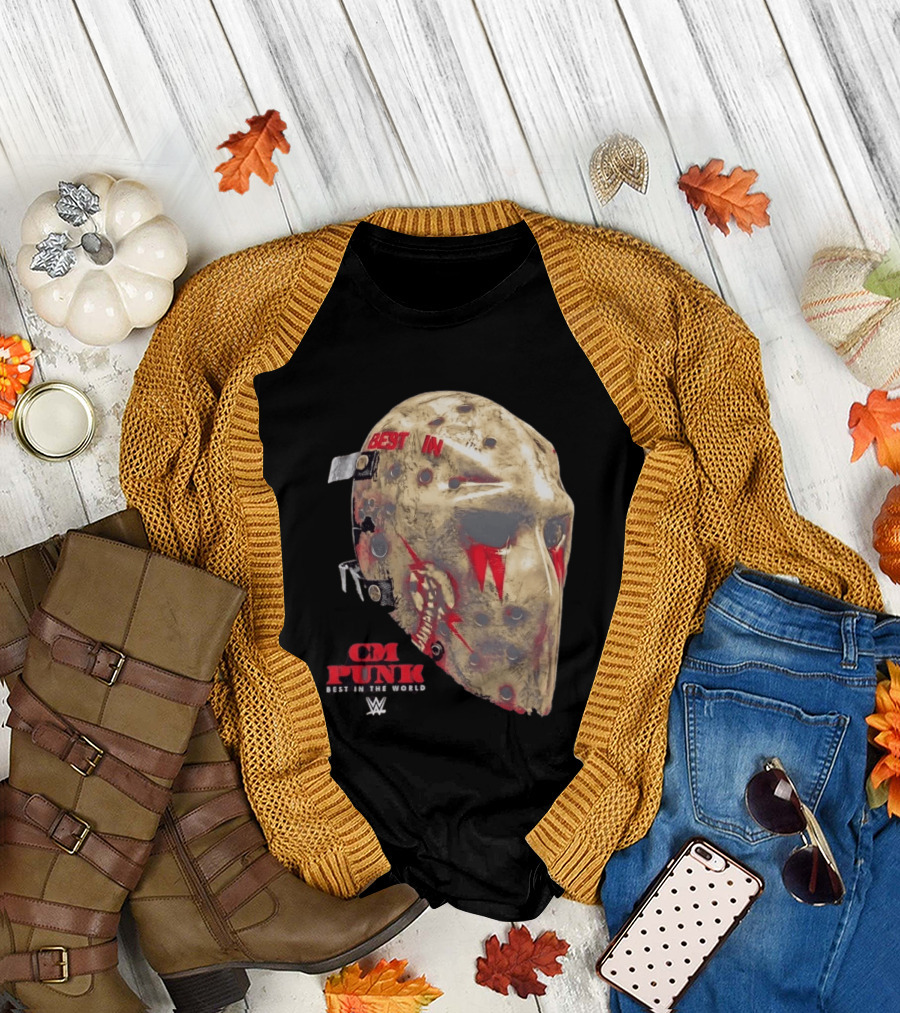 CM Punk Best In The World WWE Jason Voorhees Hockey Mask T-Shirt