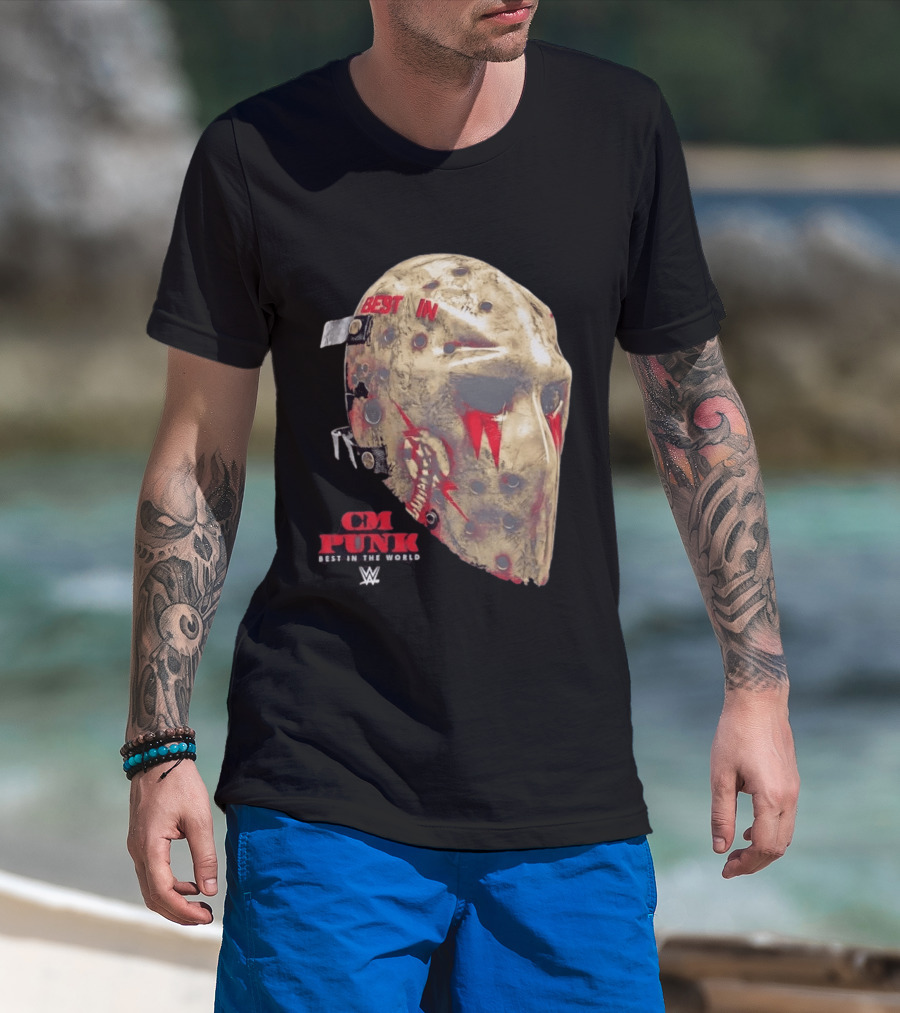 CM Punk Best In The World WWE Jason Voorhees Hockey Mask T-Shirt