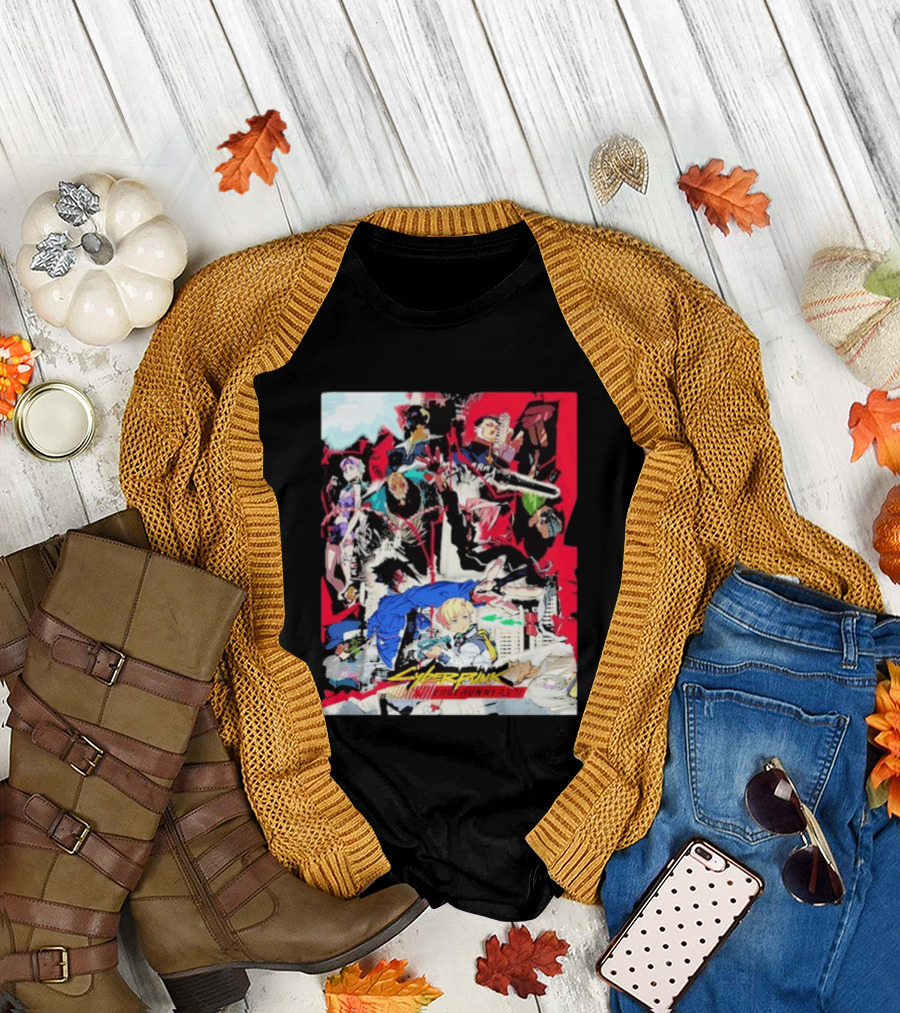 Cyberpunk Edgerunners 2 Only On Netflix October 20 2026 Anime Characters And Action Scenes T-Shirt