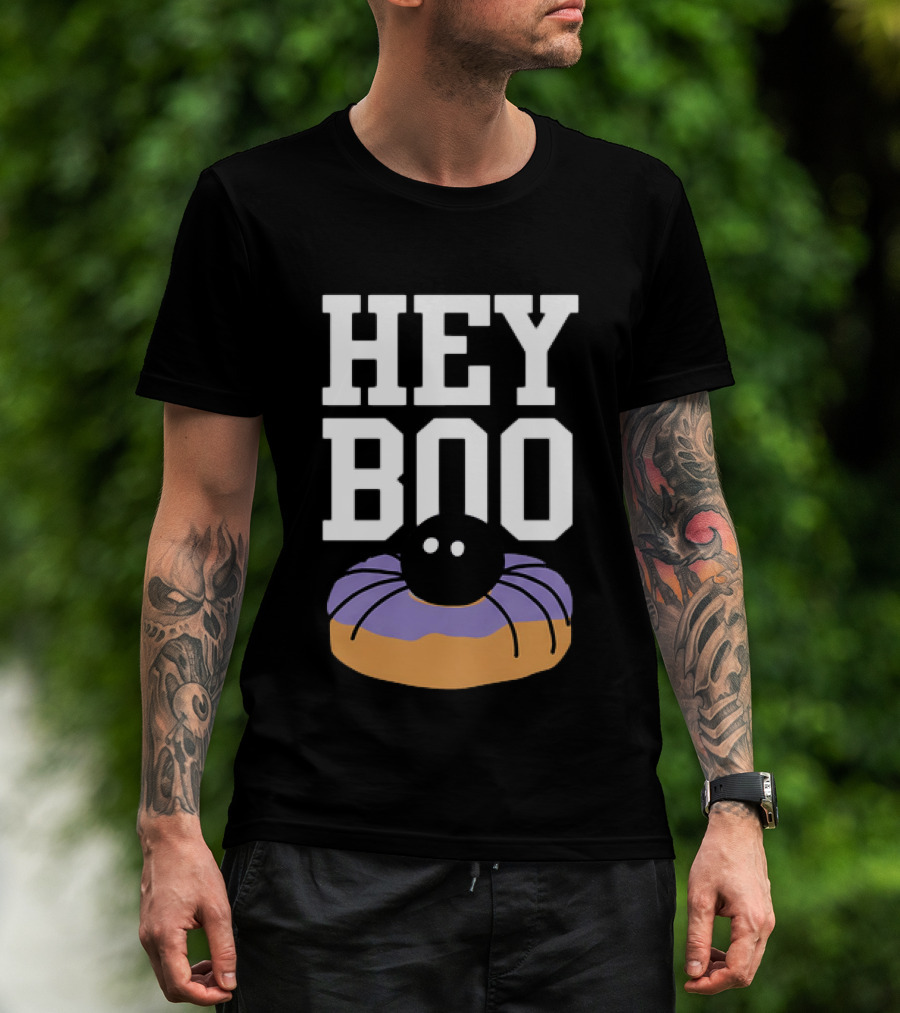 Hey Boo Halloween Dunkin Spidey D Purple Donut T-Shirt