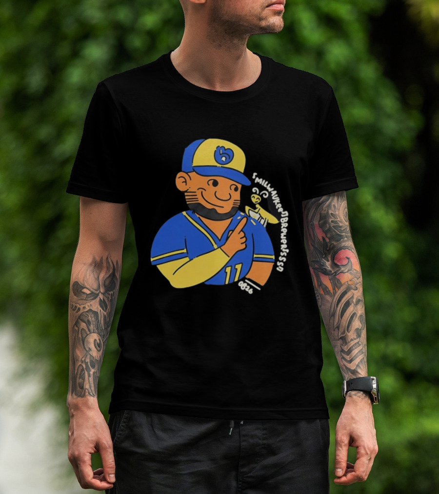 Milwaukee Brewers Jackson Chourio Smilwaukee Brewerssss 0626 Baseball Player Cartoon T-Shirt