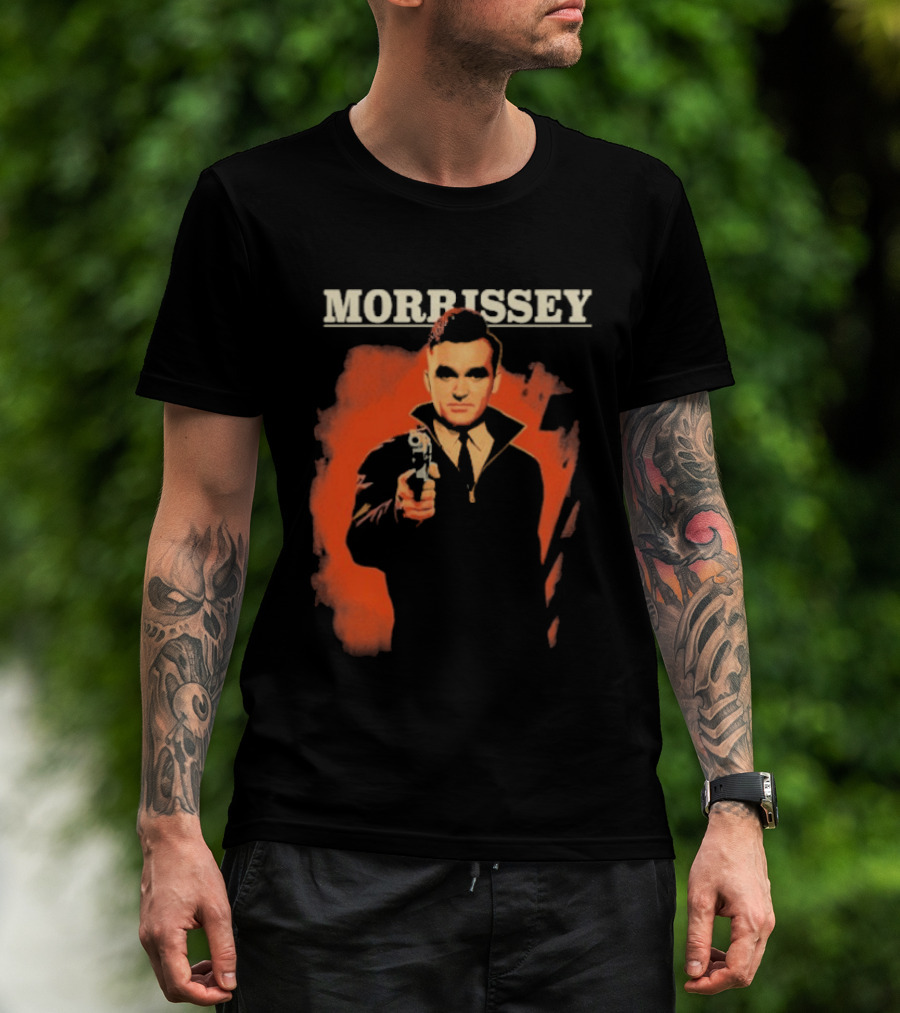 Morrissey Pistol Tour Man With Gun Red T-Shirt