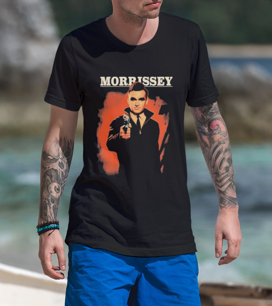 Morrissey Pistol Tour Man With Gun Red T-Shirt