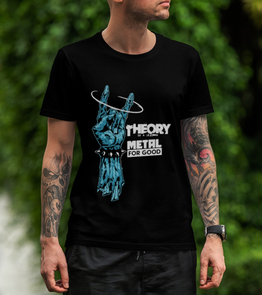 Theory Of A Deadman Metal For Good Blue Hand Halo Collaboration T-Shirt