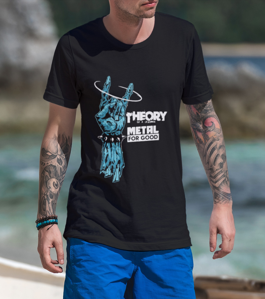 Theory Of A Deadman Metal For Good Blue Hand Halo Collaboration T-Shirt