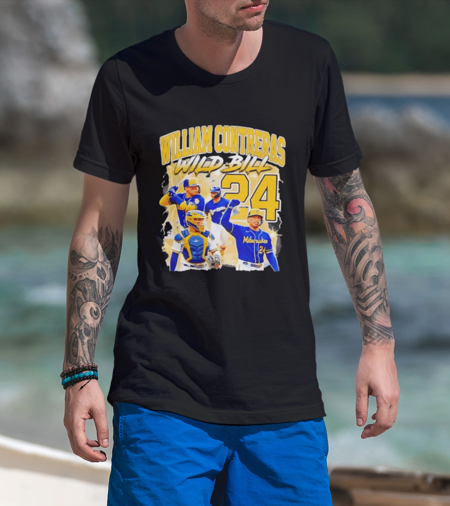 William Contreras Wild Bill Milwaukee 24 Player Collage T-Shirt