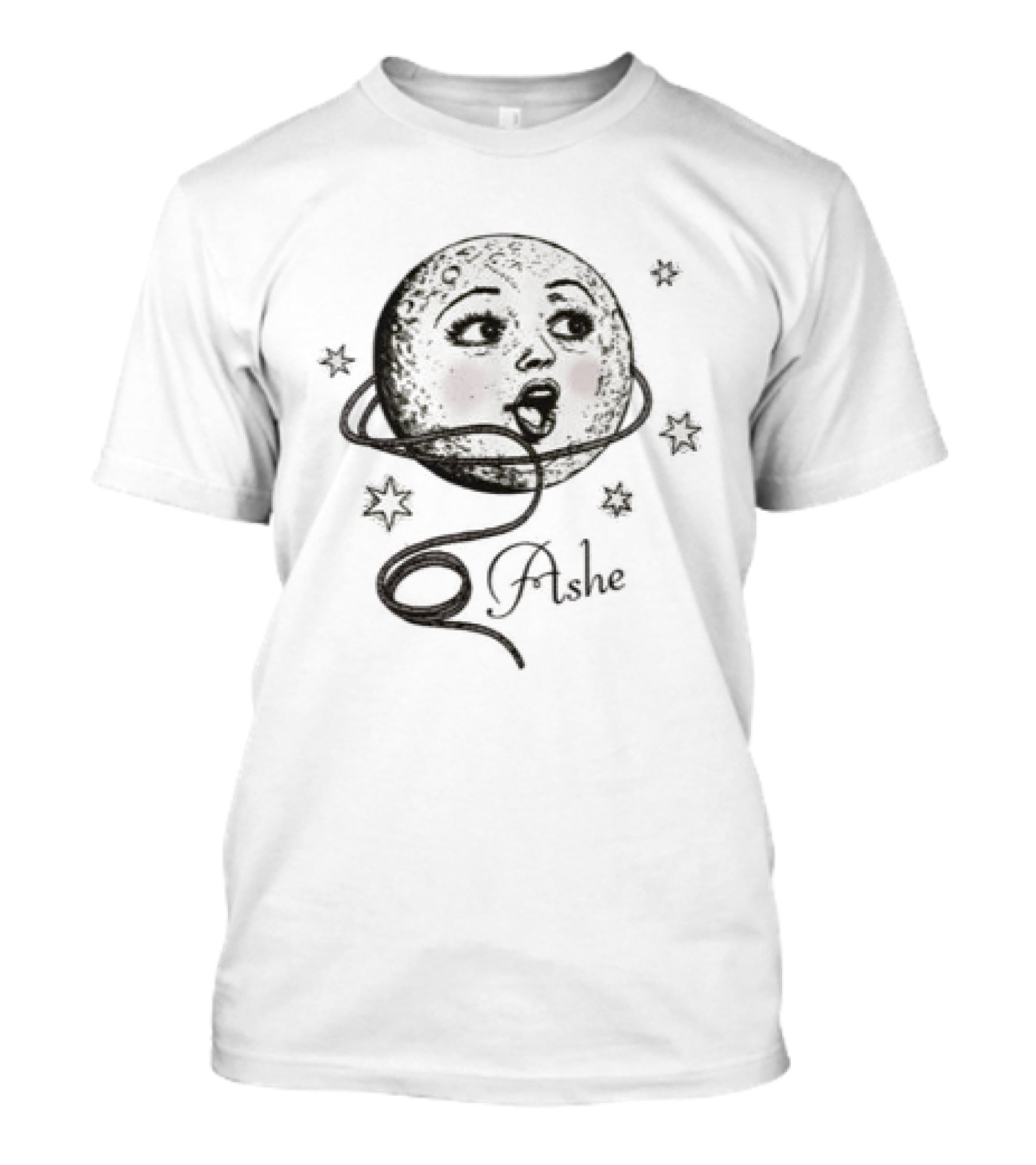 Ashe Store Lasso The Moon Cute Blushing Moon T-Shirt