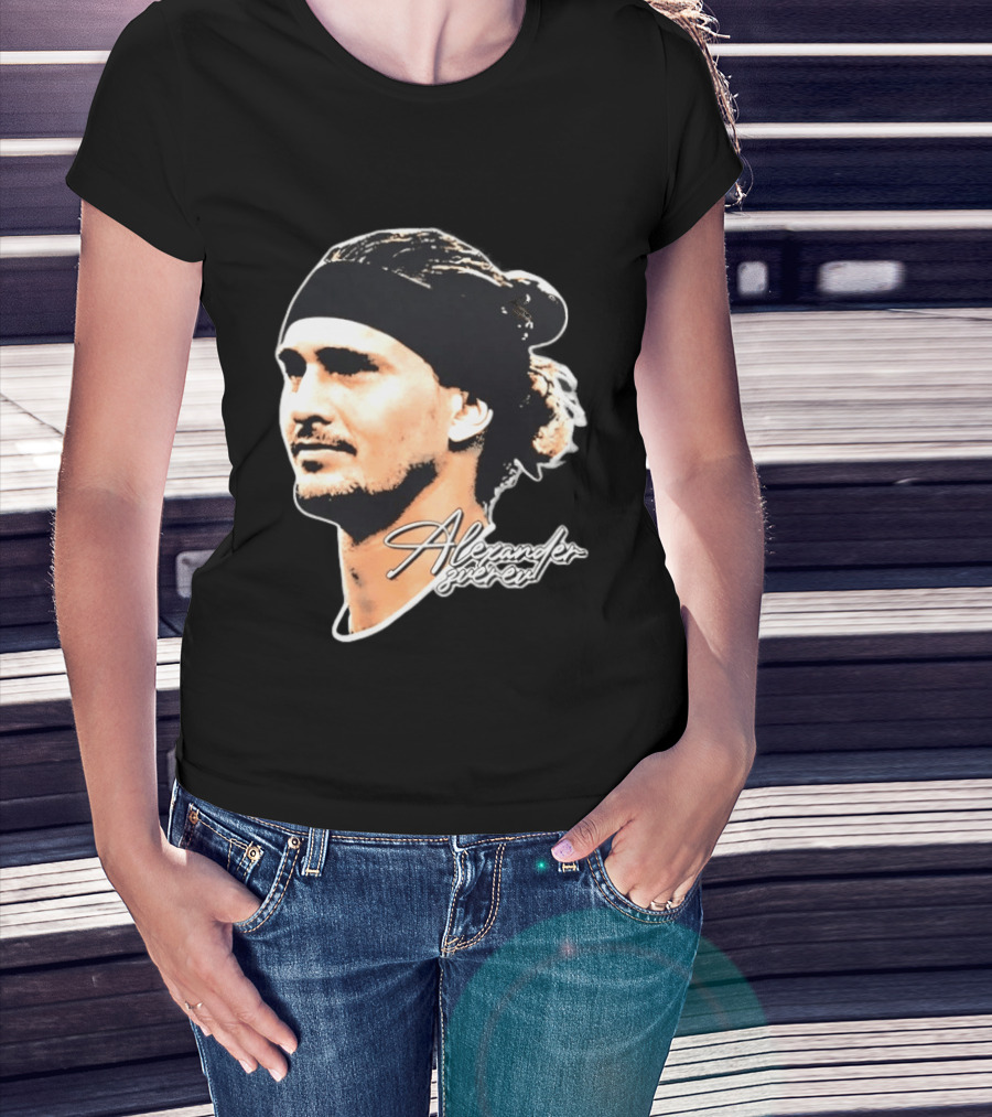 Alexander Zverev Tennis Player Portrait With Signature T-Shirt