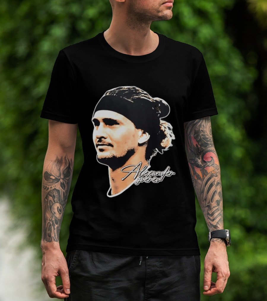 Alexander Zverev Tennis Player Portrait With Signature T-Shirt