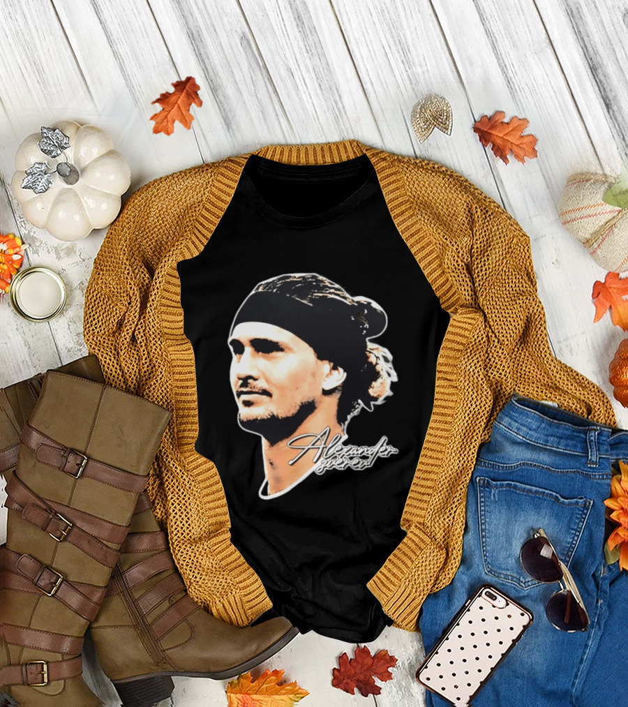 Alexander Zverev Tennis Player Portrait With Signature T-Shirt