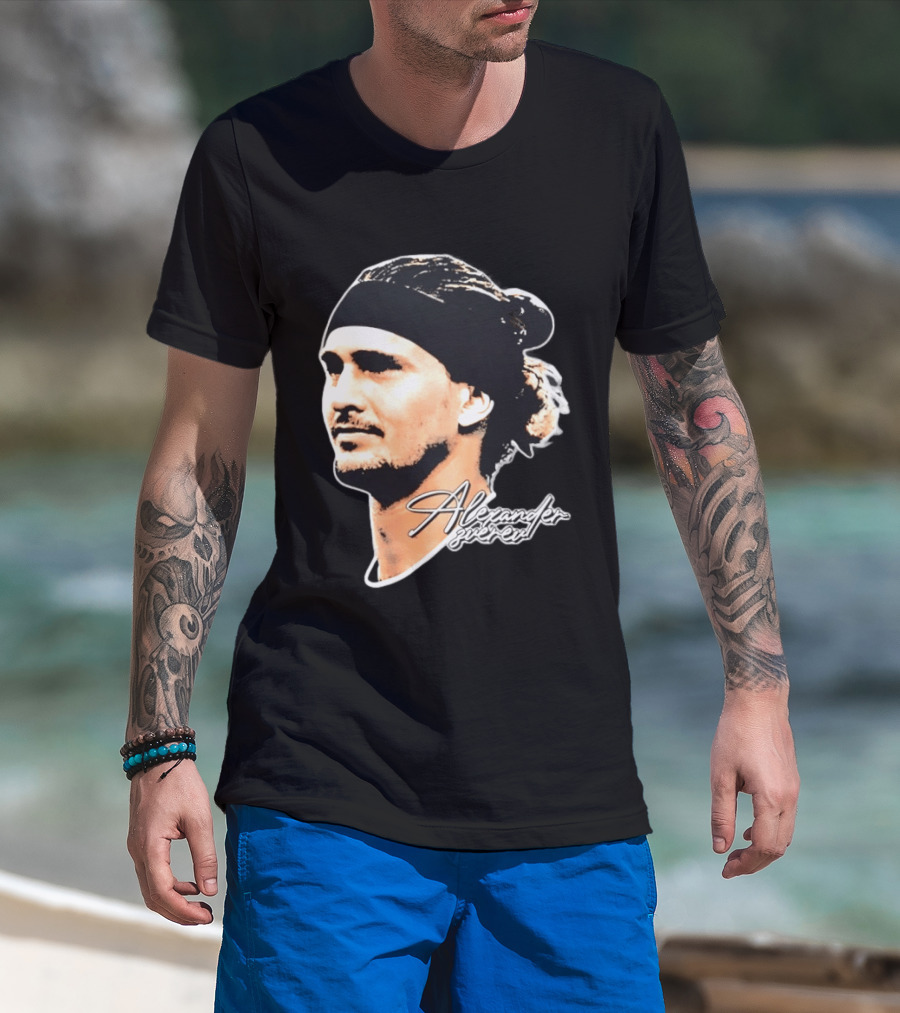 Alexander Zverev Tennis Player Portrait With Signature T-Shirt