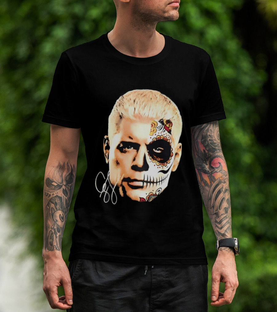 Cody Rhodes Dia De Muertos Sugar Skull Facepaint T-Shirt