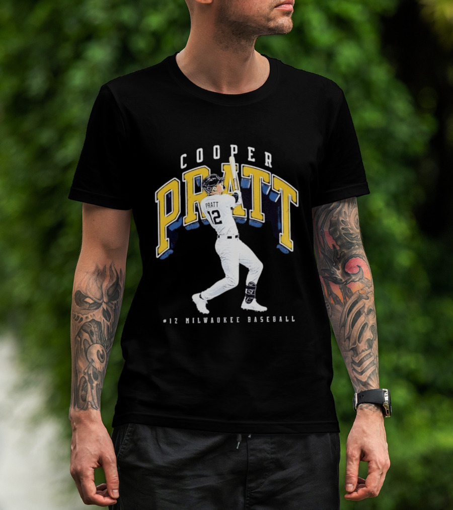 Cooper Pratt 12 Milwaukee Baseball Brewers Collegiate T-Shirt