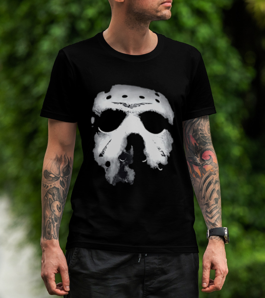 Jason Voorhees Distressed Hockey Mask T-Shirt