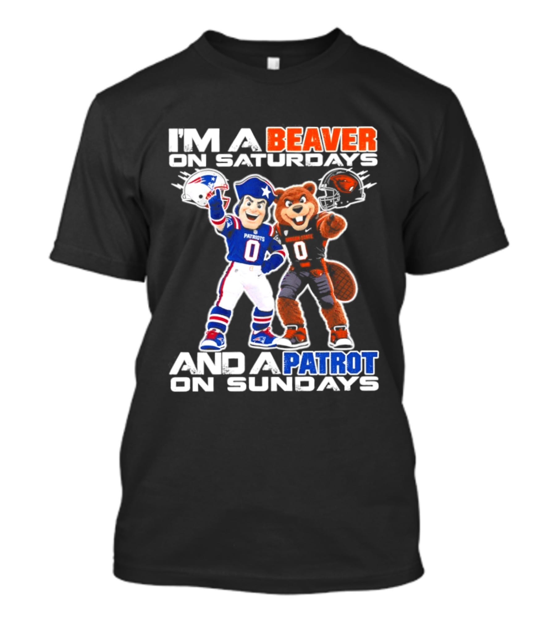 I'm A Beaver On Saturdays And A Patriot On Sundays Football Mascots T-Shirt