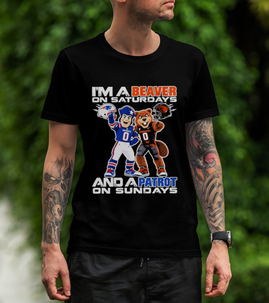 I'm A Beaver On Saturdays And A Patriot On Sundays Football Mascots T-Shirt