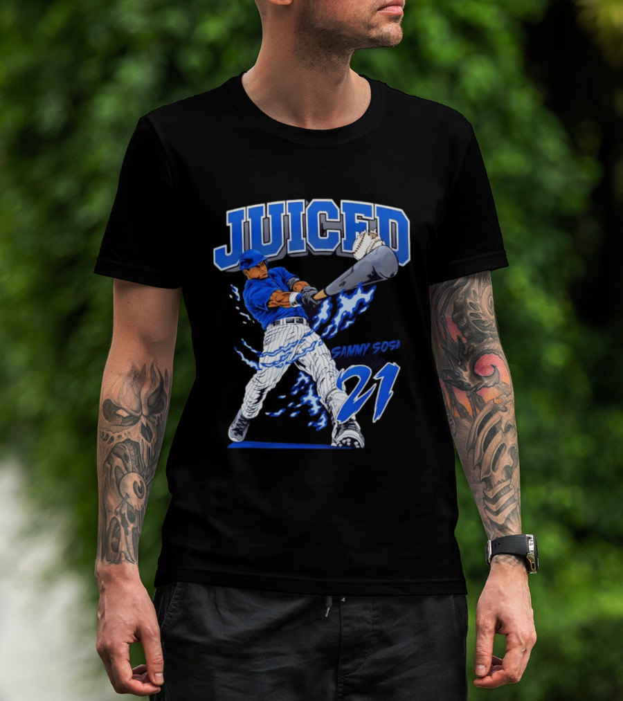 Sammy Sosa 21 Juiced Baseball Chicago Cubs Power Hitter T-Shirt