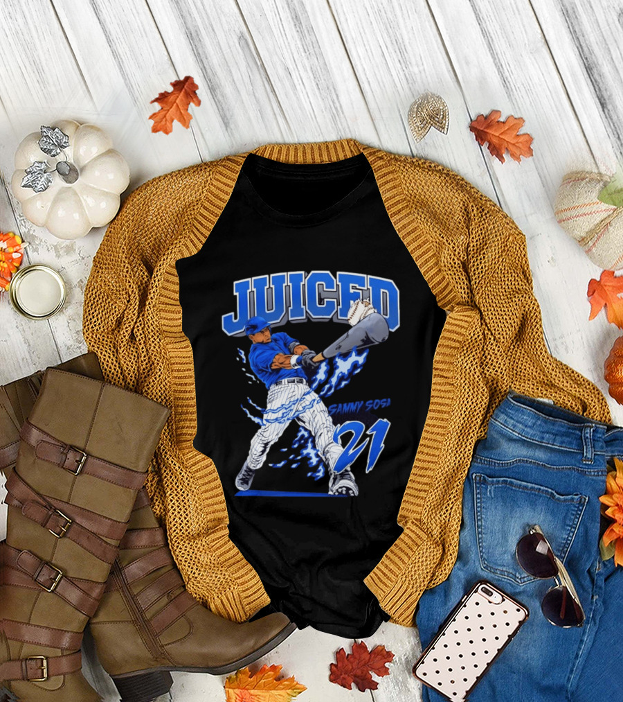 Sammy Sosa 21 Juiced Baseball Chicago Cubs Power Hitter T-Shirt