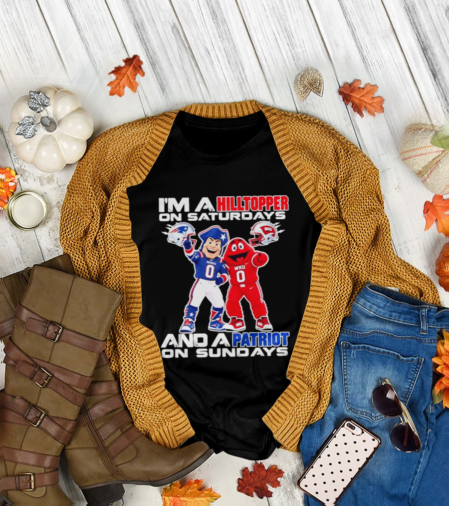 WKU Hilltopper Saturdays Patriots Sundays Football Mascots T-Shirt