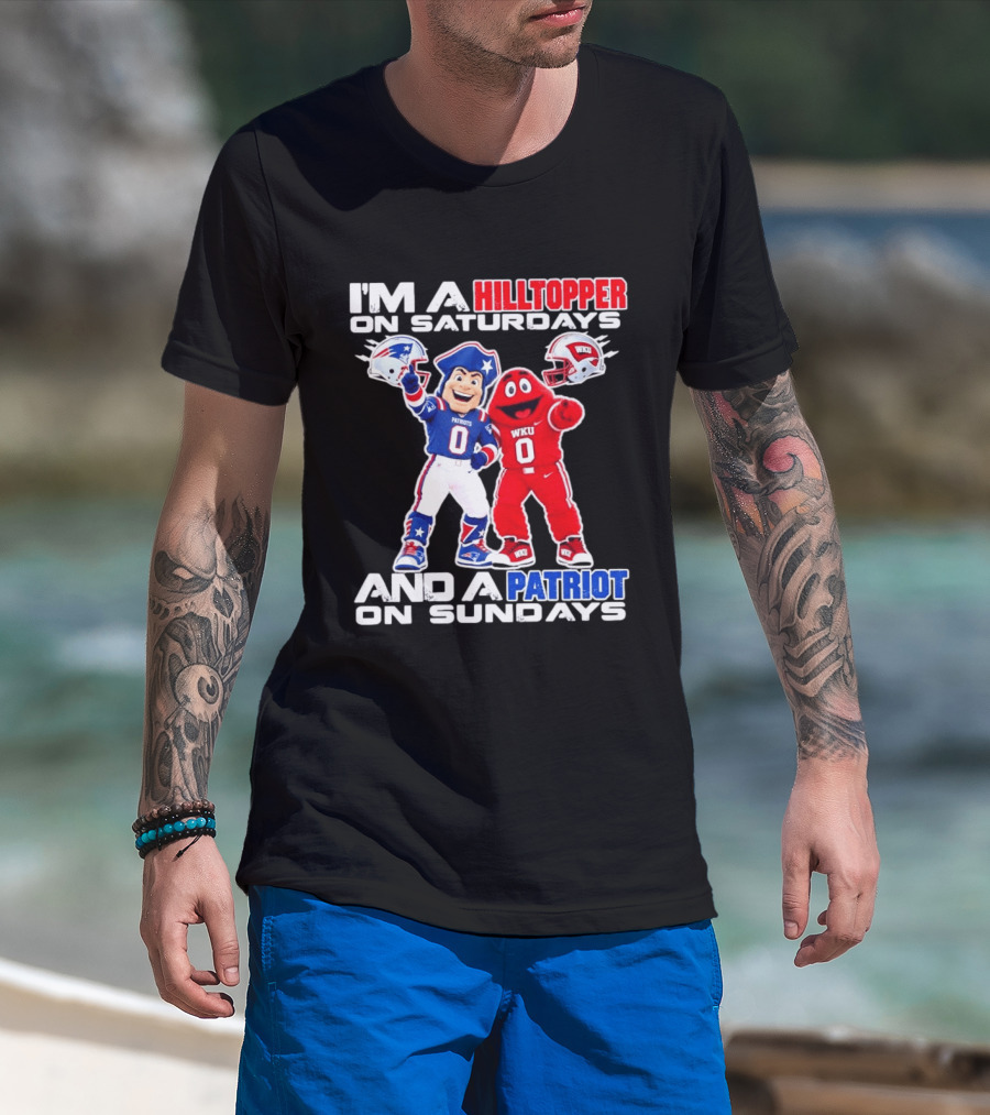 WKU Hilltopper Saturdays Patriots Sundays Football Mascots T-Shirt