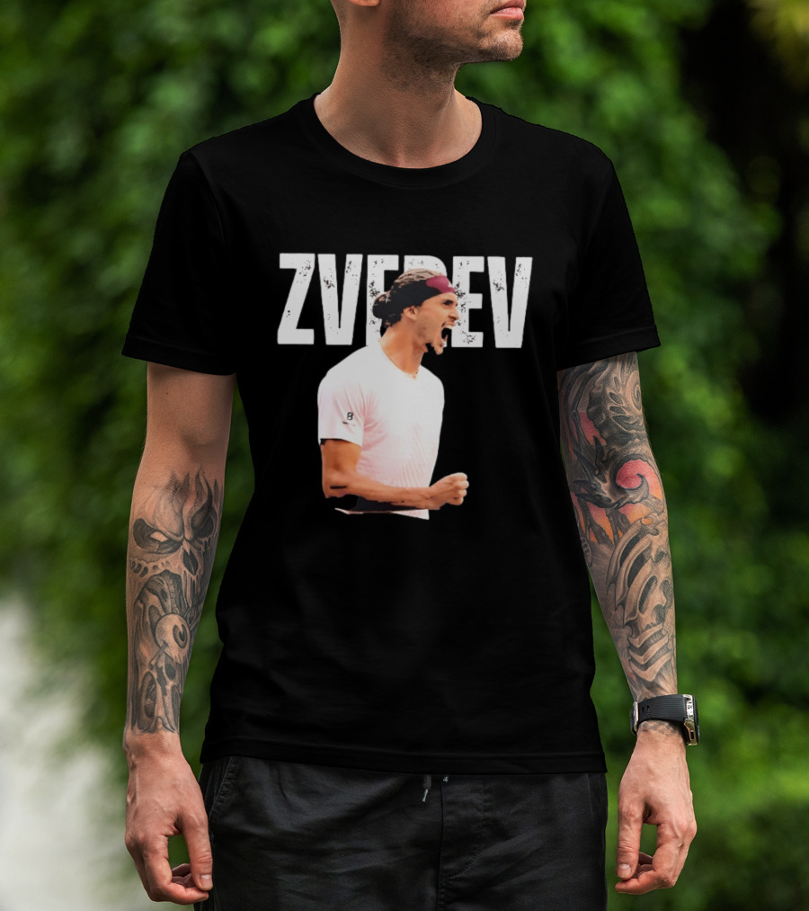 Zverev Tennis Athlete Action Pose With Headband T-Shirt