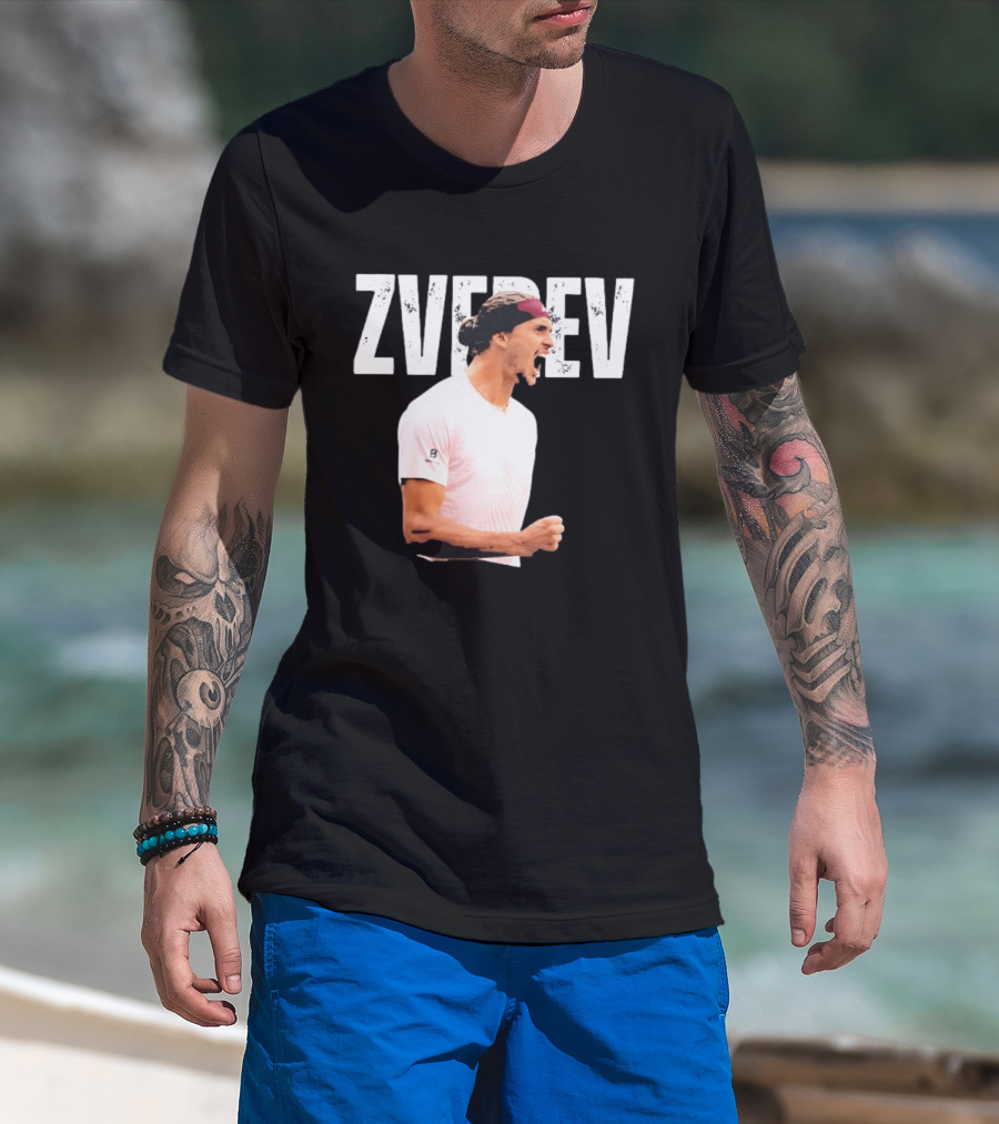 Zverev Tennis Athlete Action Pose With Headband T-Shirt