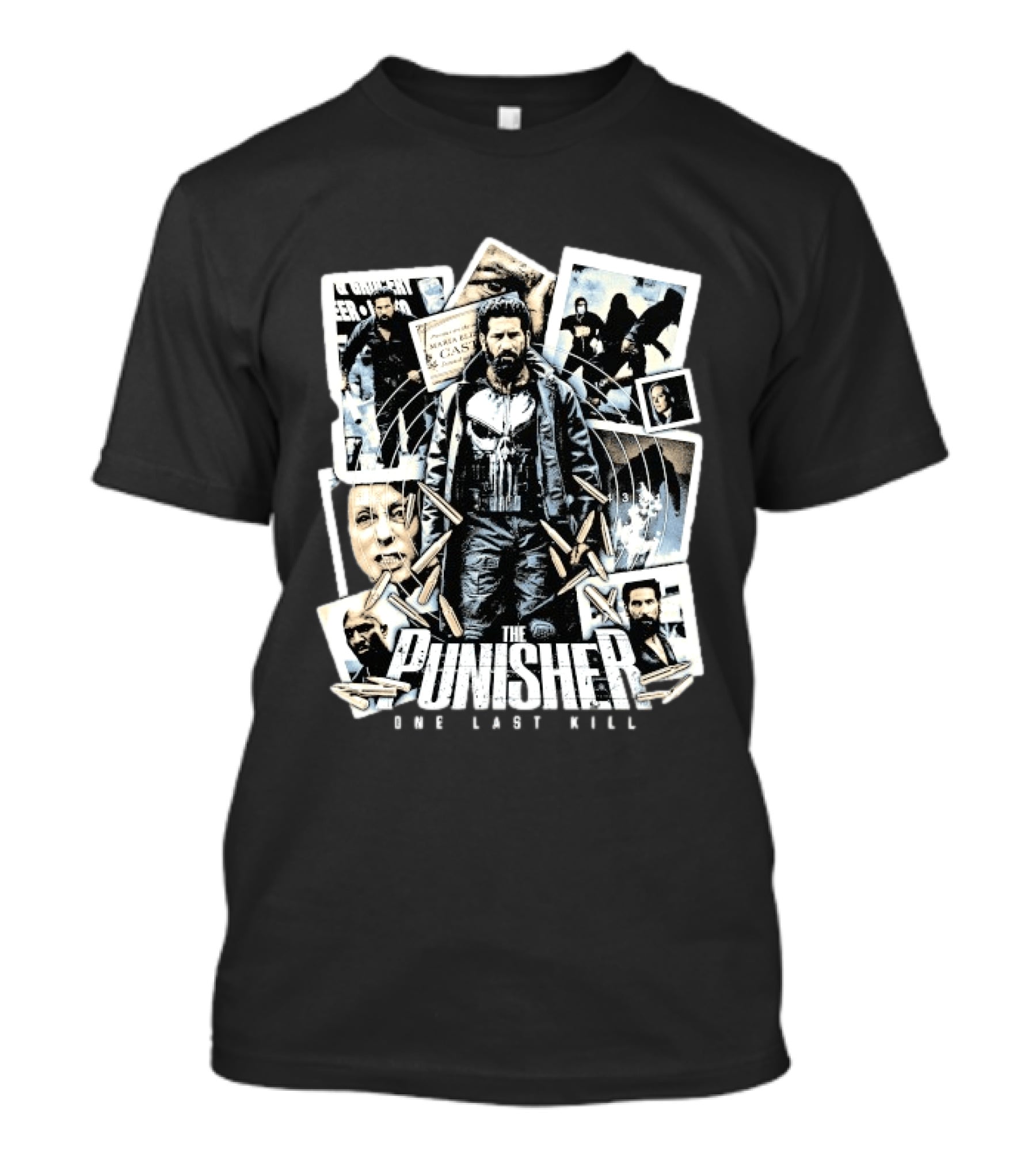 The Punisher One Last Kill Targeted Crime Thriller Collage T-Shirt