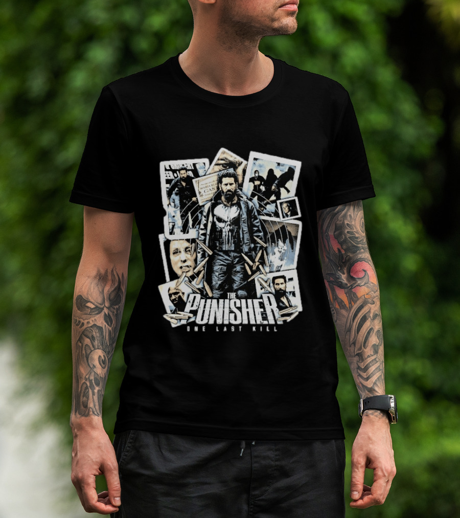 The Punisher One Last Kill Targeted Crime Thriller Collage T-Shirt