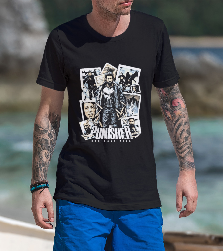 The Punisher One Last Kill Targeted Crime Thriller Collage T-Shirt