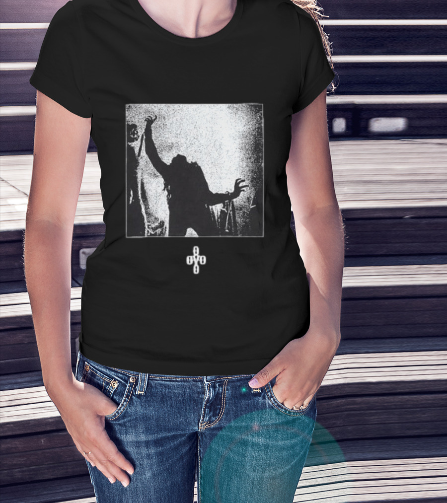October's Very Own Store The Exorcist Theatrical Trailer Iconic Horror Imagery Black And White T-Shirt