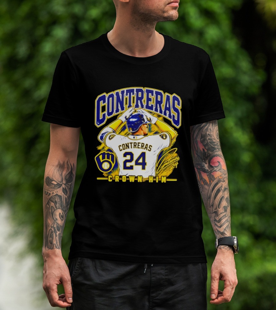 CONTRERAS 24 Crown Him Milwaukee Brewers T-Shirt