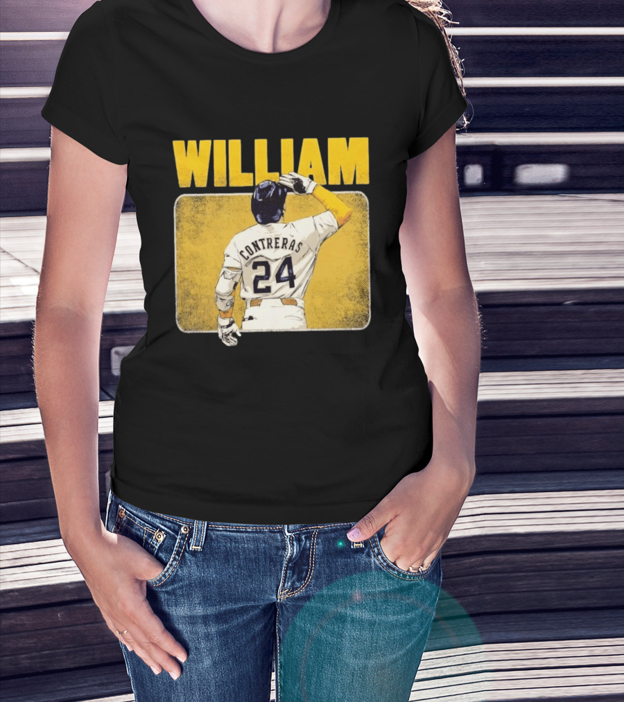 William Contreras 24 Milwaukee Brewers Baseball Highlight T-Shirt