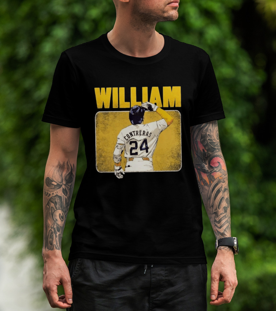 William Contreras 24 Milwaukee Brewers Baseball Highlight T-Shirt