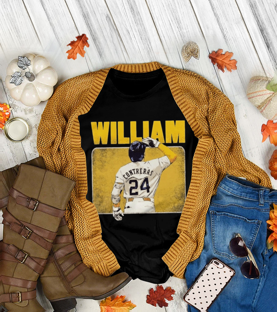 William Contreras 24 Milwaukee Brewers Baseball Highlight T-Shirt