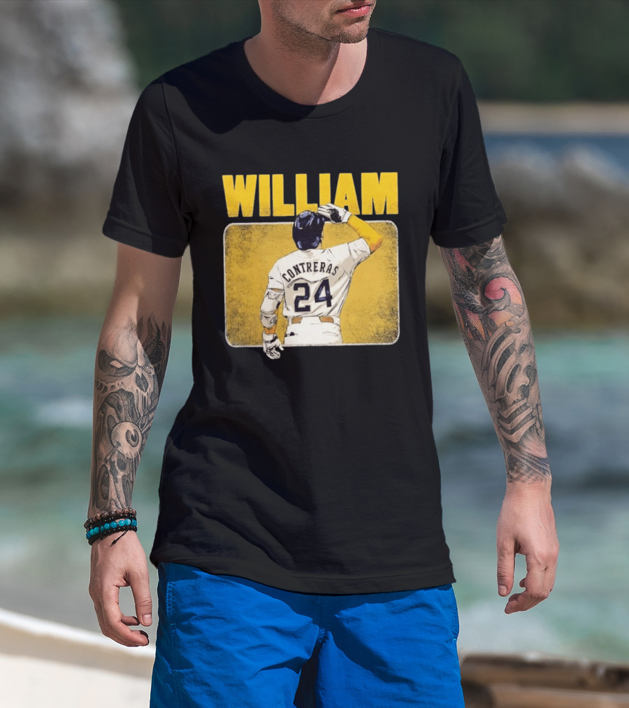 William Contreras 24 Milwaukee Brewers Baseball Highlight T-Shirt