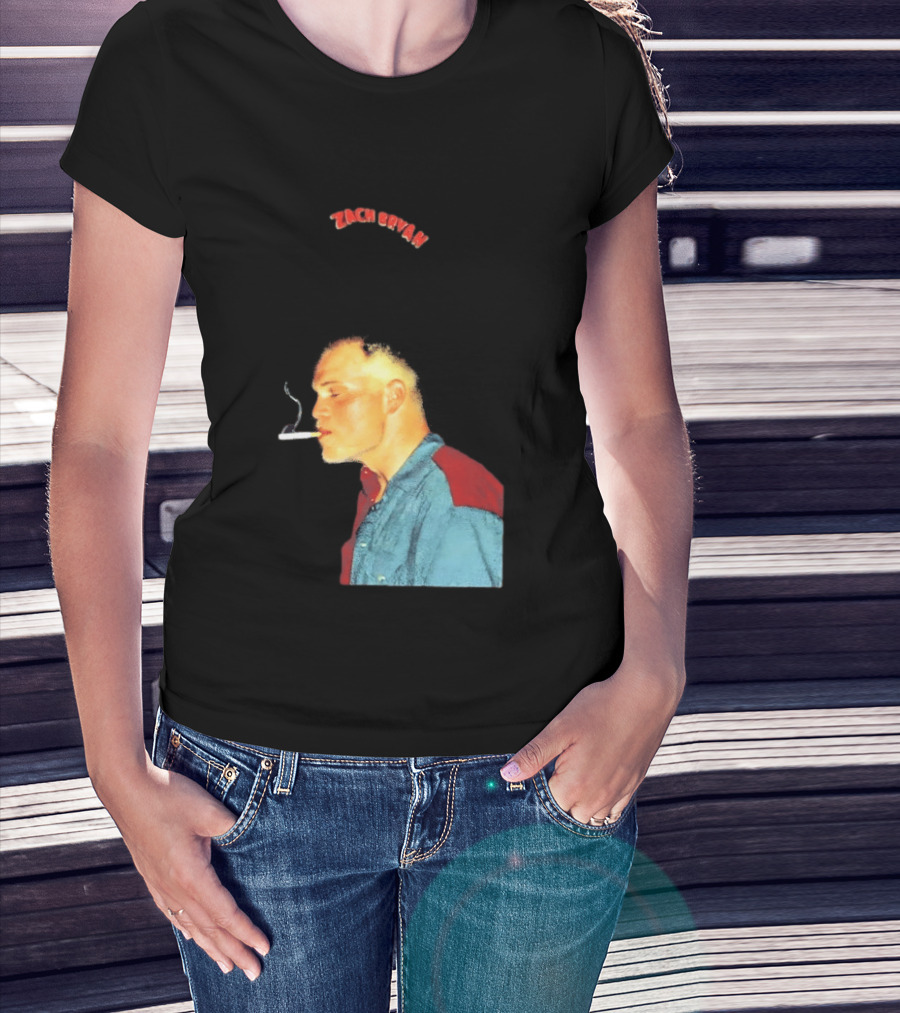 Zach Bryan Smoking Vintage Denim T-Shirt