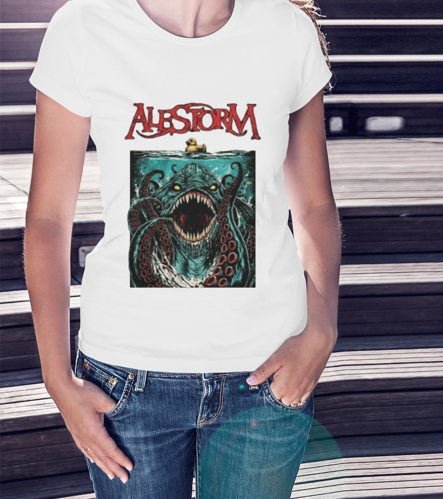 Alestorm Kraken Jaws Summer Tour 2026 Hyperion Omnitour Rubber Duck T-Shirt