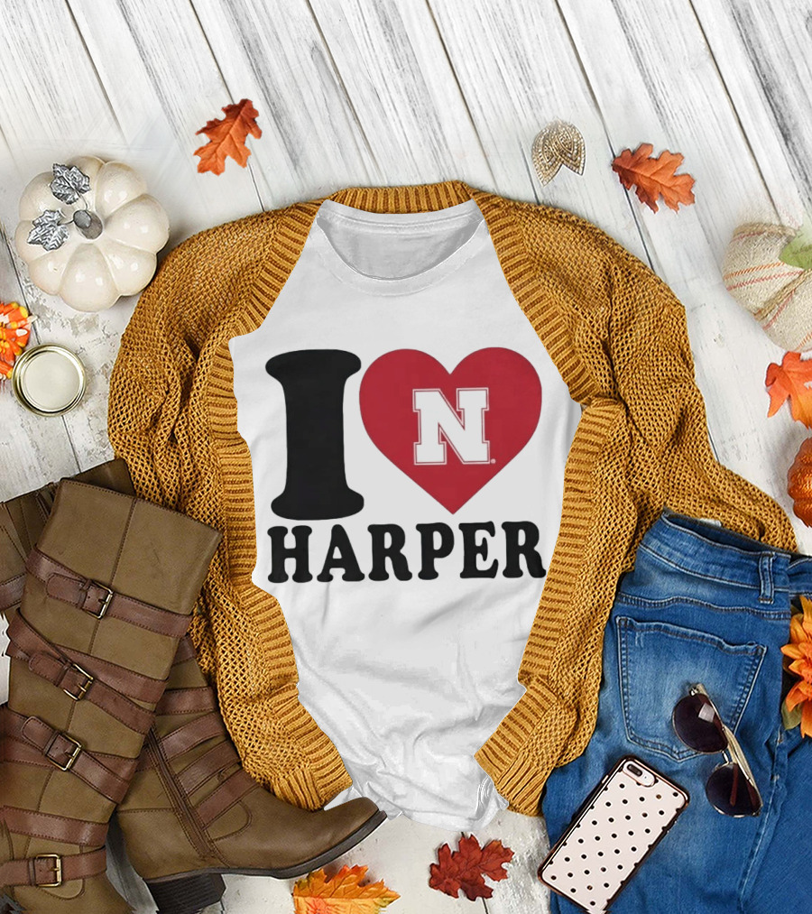 I Love Harper Nebraska Cornhuskers N Heart T-Shirt