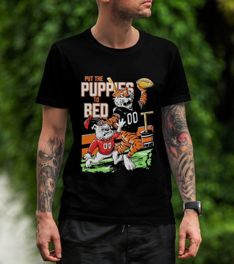 Put The Puppies To Bed Auburn Tigers Beat Georgia Bulldogs Football T-Shirt