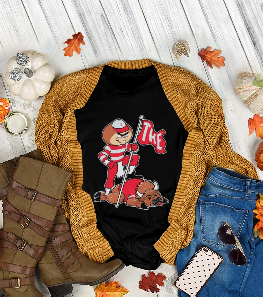 Ohio State Buckeyes Brutus Mascot Dominates Indiana Hoosiers Rivalry Victory T-Shirt