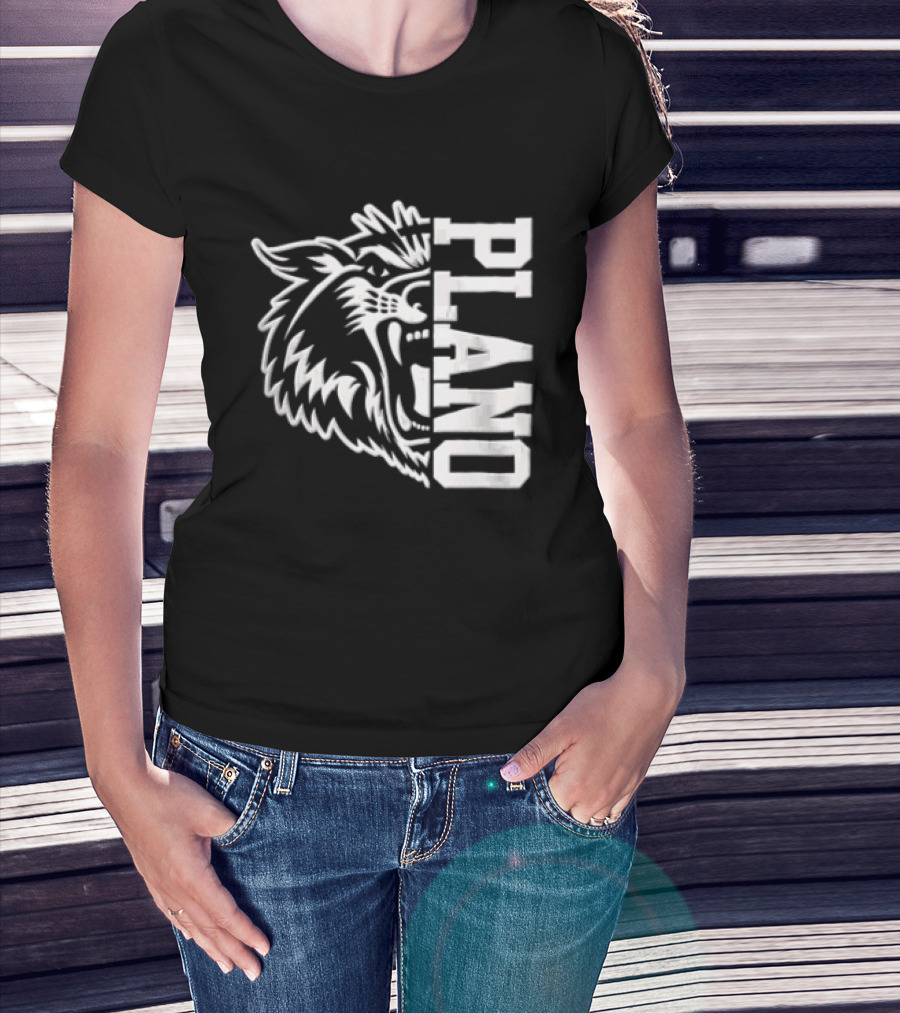 Plano Wildcats Split Face Team Spirit T-Shirt