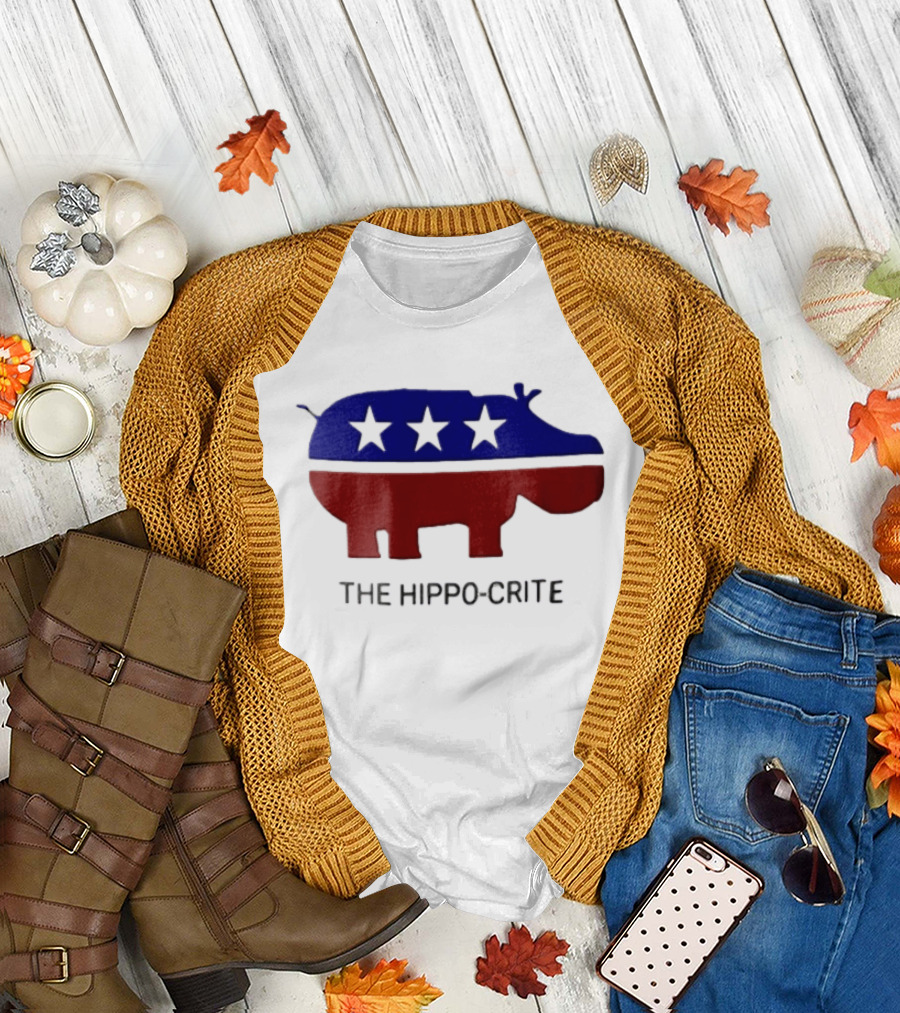 The Hippo Crite Hippo Red White Blue Stars T-Shirt